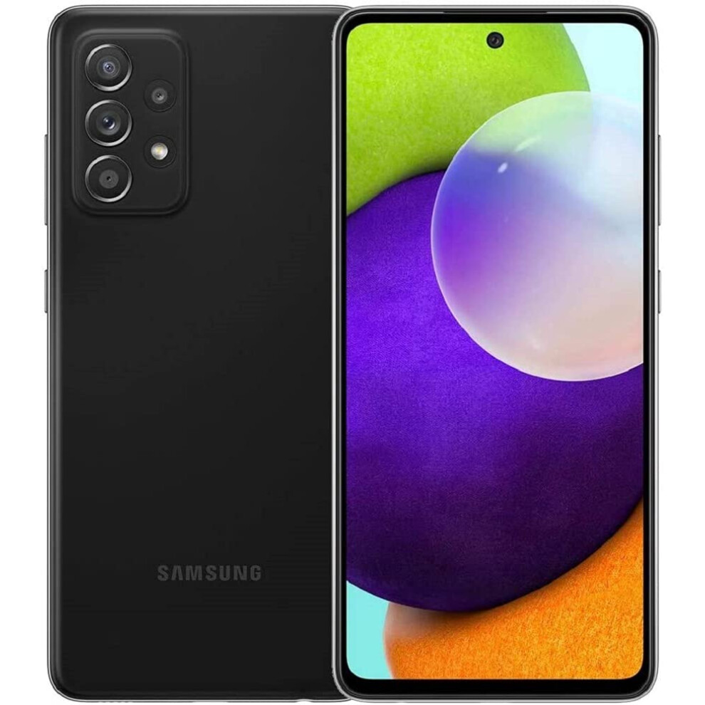 Samsung Galaxy A52 all carriers, 128GB, 5G Smartphone Dual SIM Android Mobile Phone Awesome Black (UK Version) (Renewed)