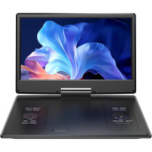 YOTON 16.9" Portable DVD Player with 14.1" HD Swivel Screen, 4-6h Battery, USB/SD, Smart Memory Playback, Car/Indoor Use, Blu-ray Not Supported