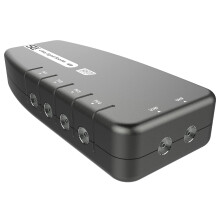 SLx TV Signal Booster Aerial Amplifier, 4 Way Signal Distribution Amplifier with Coax Connections, 4G & 5G Filtering, Indoor TV Aerial, HD & 4K TV/FM