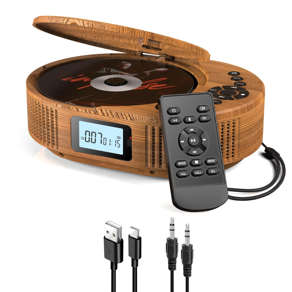 Arafuna CD Player Portable Upgraded Boombox CD Player & Bluetooth Speaker 2 in 1 Combo, Rechargeable Portable CD Player for Car/Home with Remote Cont