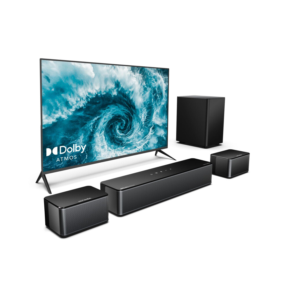 ULTIMEA 5.1 Soundbar Compatible with Dolby Atmos, 410W Surround Sound System Sound Bar for TV, Sound Bar with Wireless Subwoofer, Surround and Bass A