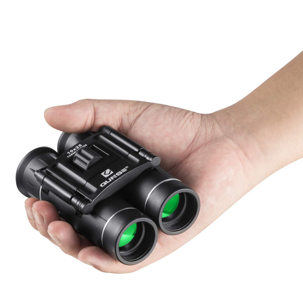 Qunse Mini Pocket Small Binoculars, 10X25 Bird Watching Compact Folding Binoculars With Waterproof For Adults/Kids/Travelling/Sightseeing/Hunting 5470970952978