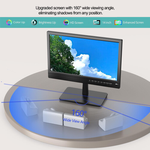 ZOSHING 14 TV LED 1080p, Piccolo Televisore 14 Pollici Con DVB-T2 E HDMI, Modello TV-14/T2