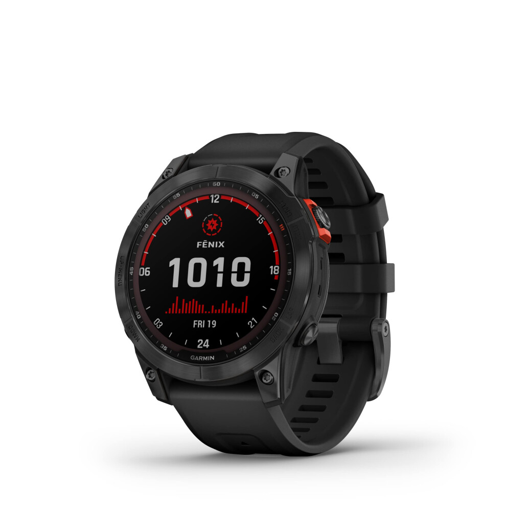 Garmin fēnix 7 Solar Multisport GPS Watch, Black with Silicone Band (Renewed)