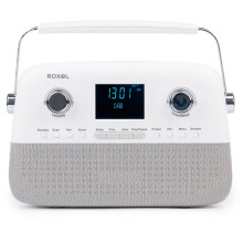 Roxel Retro D2 DAB and FM Radio – 5W Wireless BT Speaker, USB Playback, AUX, Alarm Clock, 30 Preset Stations, Portable Design, Rechargeable Battery,