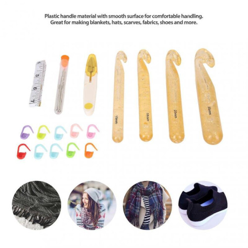 Large Crochet Hooks Plastic Weaving Knitting Crochet Hook Tools for DIY Carpet Rug 1