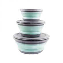 3Pcs Folding Camping Bowl Set Portable Silicone Kitchen Containers for Travel Outdoor Camping