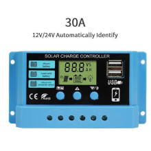 (30A)New 10A 20A 30A 12V 24V MPPT Solar Charge Controller 50VDC PV Regulator Colorful Screen For Lithium Lifepo4 GEL Lead Acid