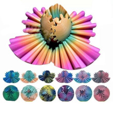 (laser yellow blue 6cm) Gear Ball 3D Printed Gear Ball Spin Ball OR Cube Fidget Toy - Perfect for Stress