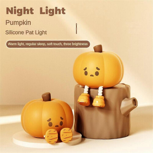 Pumpkin Buddy Light, Cute Pumpkin Decor Silicone Rechargeable Night Lamp 1