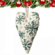 (Snowflake) DIY Heart Embroidery Christmas Decoration,Christmas Heart Embroidery Kit