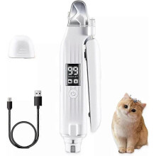 WhisperTrim Pet Nail Trimmer,Portable 2in1 Dog Cat Electric Nail Clipper w Light