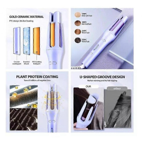 (Purple) Numoya - MagicCurler, Numoya Magic Curler, Automatic Hair Curling Iron 1