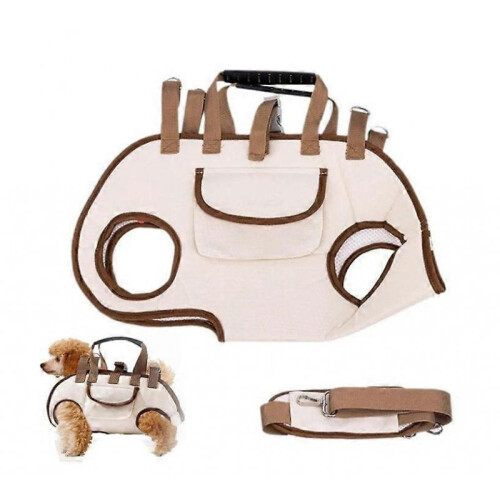 (S, White) Breathable Multi-Function Pet Carrier Backpack - Adjustable Shoulder Sling