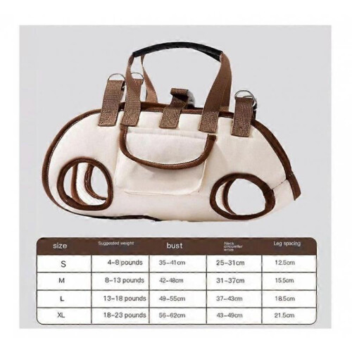 (L, White) Breathable Multi-Function Pet Carrier Backpack - Adjustable Shoulder Sling 1