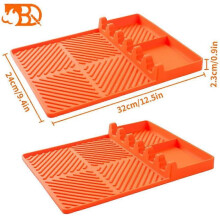 (Small Orange)Durable 16x11.5" Silicone Grill Mat for Blackstone Grill,Silicone Grill Mat