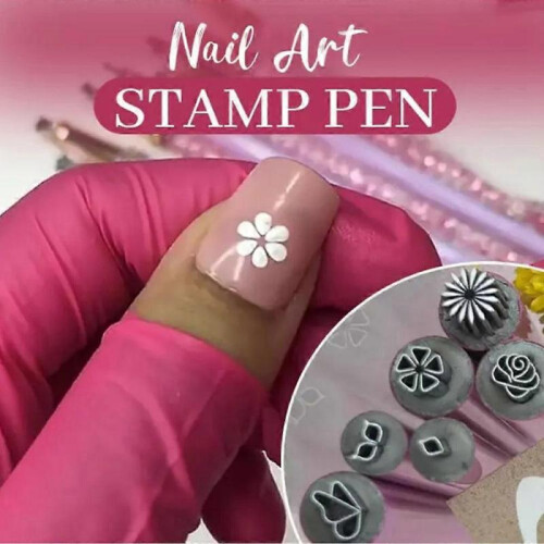 6PCS Nail Art Stamp Pen Set, Nail Graffiti Nail Art Dotting Tools 2