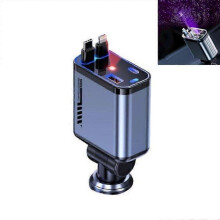 (Purple Starry Sky) StarCharge 4-in-1 - Retractable Car Charger with Stars Roof Light