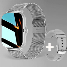 (Gray and Strap) New 2023 Smart Watch Women Men Smartwatch Dial Call Square Smart Clock For Android IOS Fitness Tracker Trosmart Brand Y13