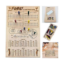 Fore! A Golf Dice Board Game,Wood Tabletop Golf Dice Game for Home, Travel, Camp