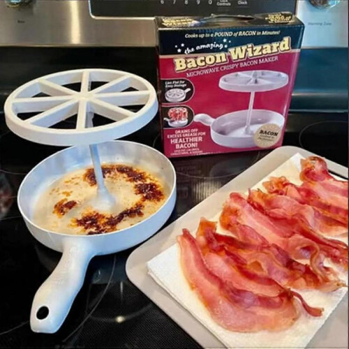 Microwave Barbecue Grill, Bacon Wizard Microwave Crispy Bacon Maker 1