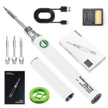 (white) Wireless Portable Soldering Iron Kit, Rechargeable Soldering Pen with Iron Tip