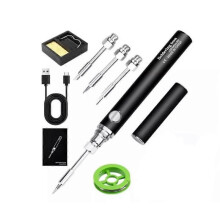 (black) Wireless Portable Soldering Iron Kit, Rechargeable Soldering Pen with Iron Tip