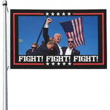 (4) 3'x5' Trump Shooting Fight Flag You Missed Flag Trump 2024 150D Polyester 3x5 Ft