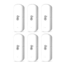 (6 Pieces) Tuya WiFi Temperature Humidity Sensor Thermometer Hygrometer Smart Home Security Alarm For Smart Life APP Alexa Google Assistant