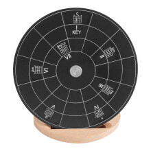 (rmt-c1p chord pan and stand) Circle of Fifths Wheel Metal Aluminum Alloy Melody Chord Wheel with Stand Holder