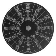 (rmt-c1 chord pan) Circle of Fifths Wheel Metal Aluminum Alloy Melody Chord Wheel with Stand Holder