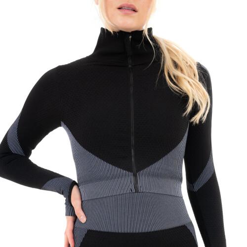 (XL) Women's Versatile Zipper Jacket - Black / Grey