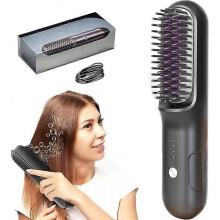 Portable Wireless Straight Hair Comb with Negative Ions, Hair-friendly