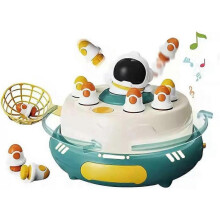 (battery model green) Bounce and Catch Rocket Toy, Popup Game with Light & Music, Rocket Jump Game
