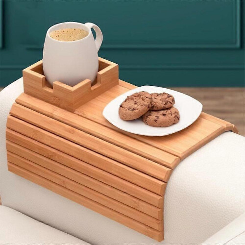 (Style 4) 2025 New Couch Hacks,Bamboo Sofa Arm Tray Couch Cup Holder Armrest Table