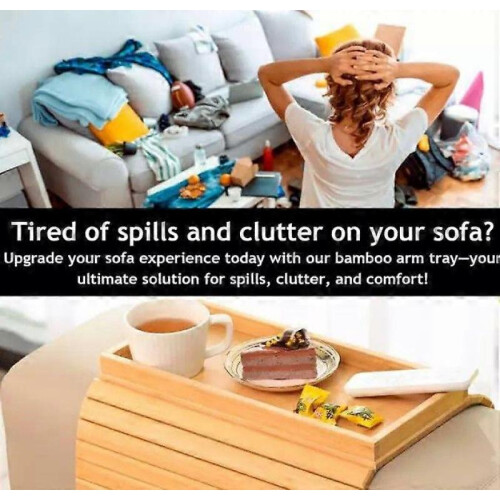 (Style 4) 2025 New Couch Hacks,Bamboo Sofa Arm Tray Couch Cup Holder Armrest Table 1