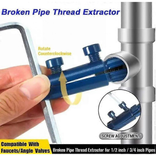 (bule) Broken Pipe Thread Extractor,Stripped Screw Extractor,Broken Thread Extractor 2
