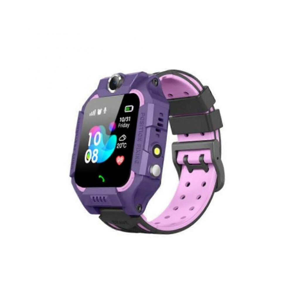 (Deep waterproof purple)Q19 Children's Smart Watches For Kids Gift GPS Tracker Phone Call Waterproof Positioning Camera Touch Screen Sport Smart Watch