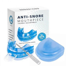 (Blue) Adjustable Snoring Device Mouth-Guard with Storage for Anti