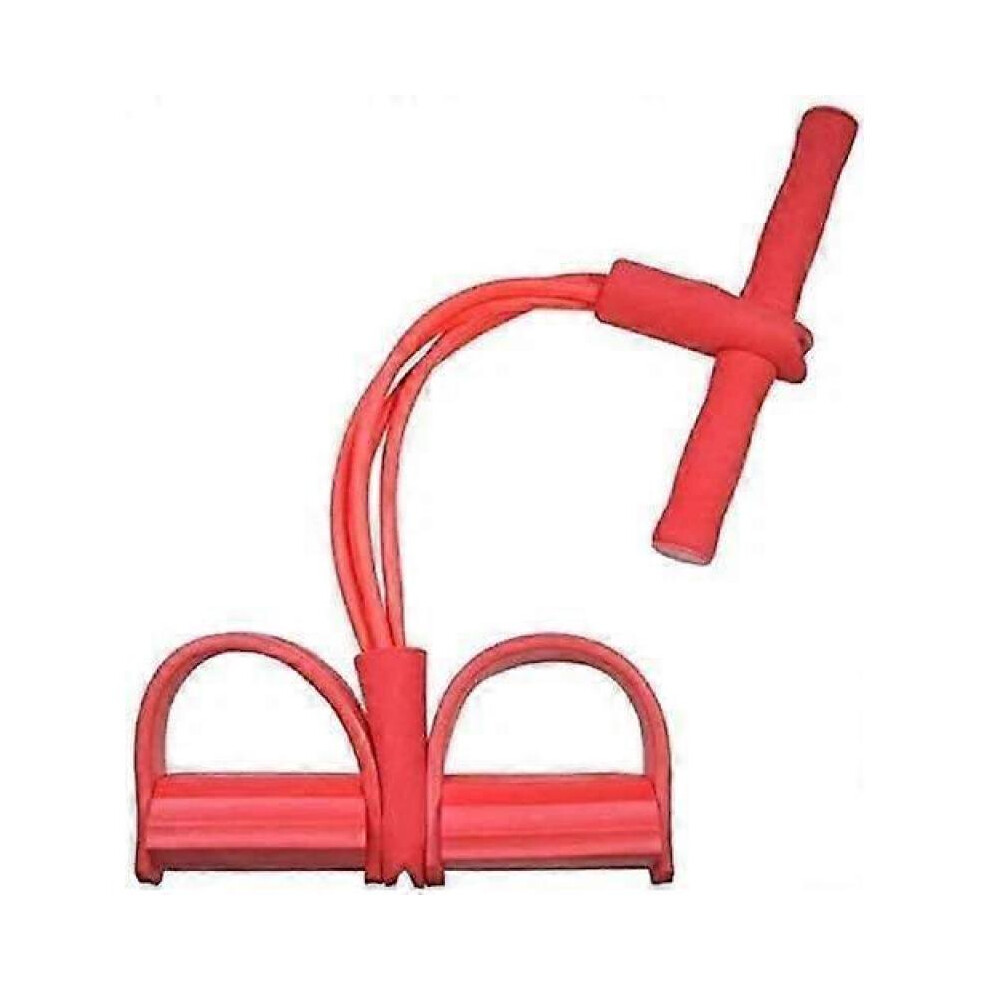 (Red)21 Fitness Resistance Bands-4 Tube Pedal Ankle Puller 2025 Upgrade Stretch Bands