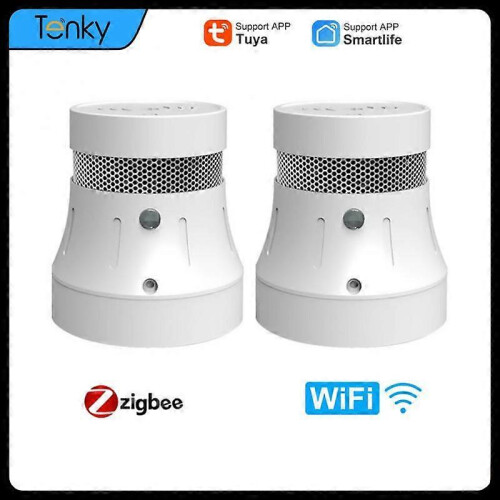 (zigbee) Tuya Smart Home Zigbee/WiFi Smart Smoke Detector Sensor Security Alarm System Smart Life App Smoke Alarm Security Protection 1