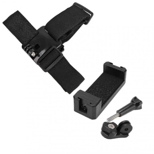 Head Strap Mount Black Adjustable Holder Accessories Kit for Action Camera Mobile Phone
