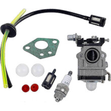 Carburettor for 52cc 49cc 43cc Strimmer Carbu Kit with Gasket, Hose, Spark Plug And Fuel Filter (1 Set)