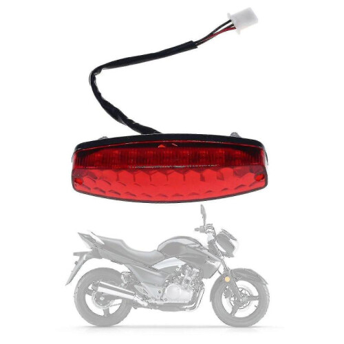 Motorcycle Led Rear Stop Brake Tail Light Universal 12v License Taillight Red 1