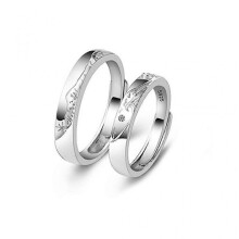 2 Pieces Adjustable Matching Rings She And Him Set Rings Mountain Sea Ring