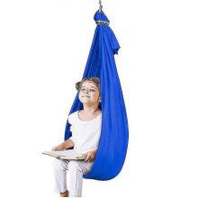 (1 m with disc set, Sapphire Blue) Family Camping Outdoor Hammock Stretch Outdoor Hammock Glider Indoor And Outdoor Swing Yoga