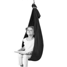 (1 m with disc set, Black) Family Camping Outdoor Hammock Stretch Outdoor Hammock Glider Indoor And Outdoor Swing Yoga