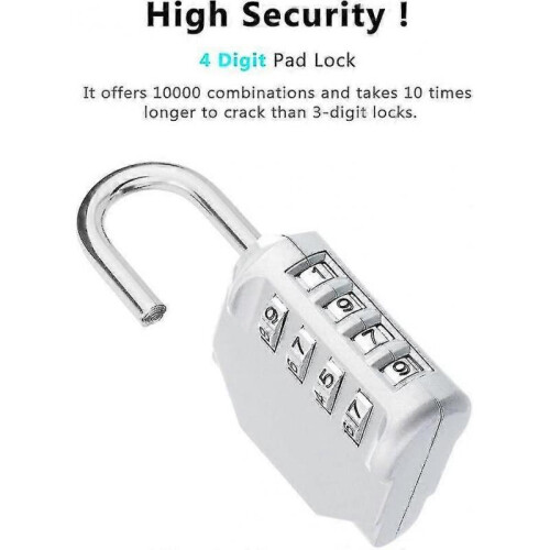Combination Padlock Number Locker Combination Padlock 4 Digit Gym Combination Lock Silver 1
