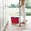 (4 Pack) Mop Heads Compatible with Vileda 2 In 1 Turbo Mop, Replacement Head, Microfiber, Red, White 4