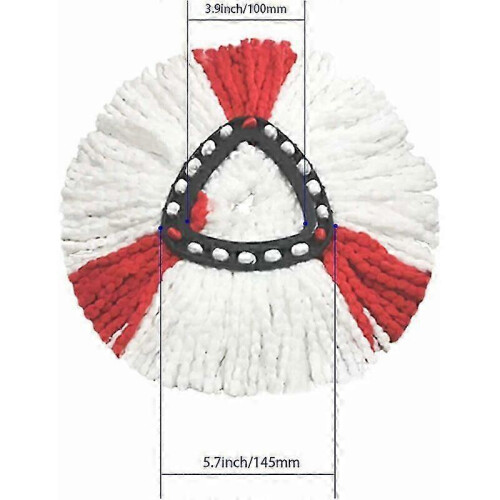 (4 Pack) Mop Heads Compatible with Vileda 2 In 1 Turbo Mop, Replacement Head, Microfiber, Red, White 1